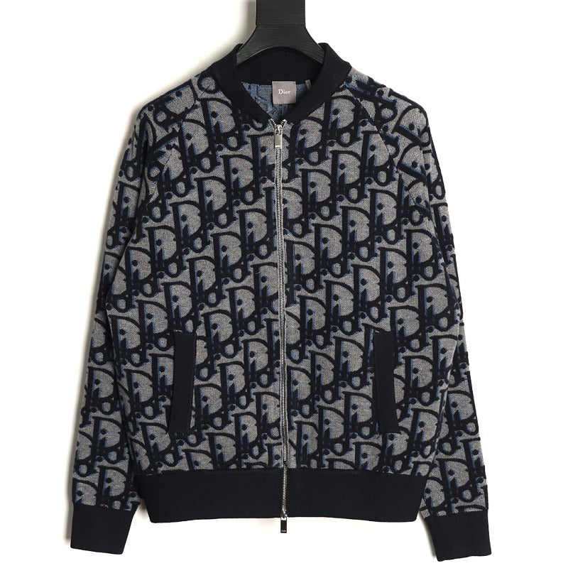 Dior Oblique Jacquard Zip Cardigan front