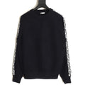 Dior Oblique sleeve crewneck sweater black front
