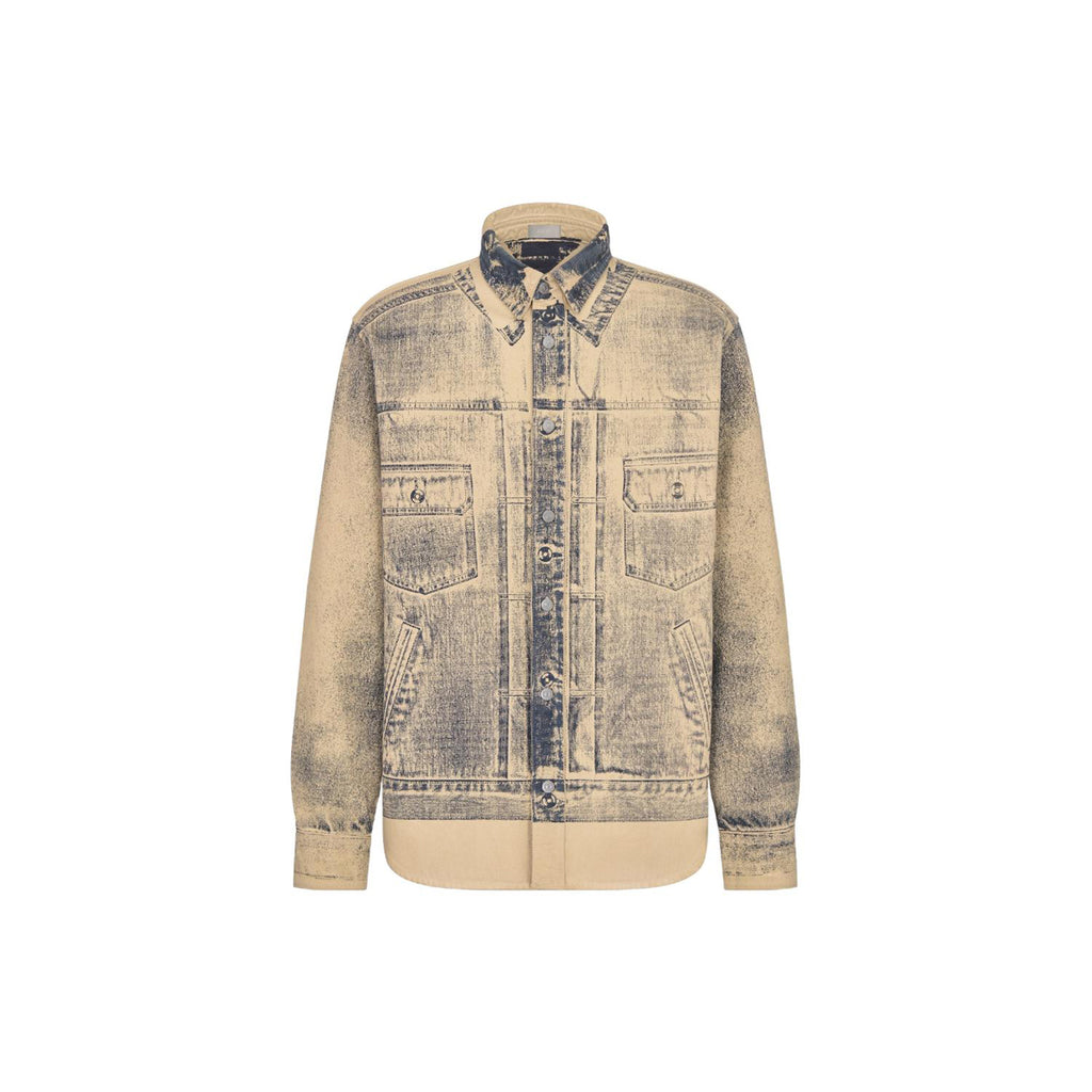 Dior FW23 Trompe-l’Œil Denim-Print Shirt