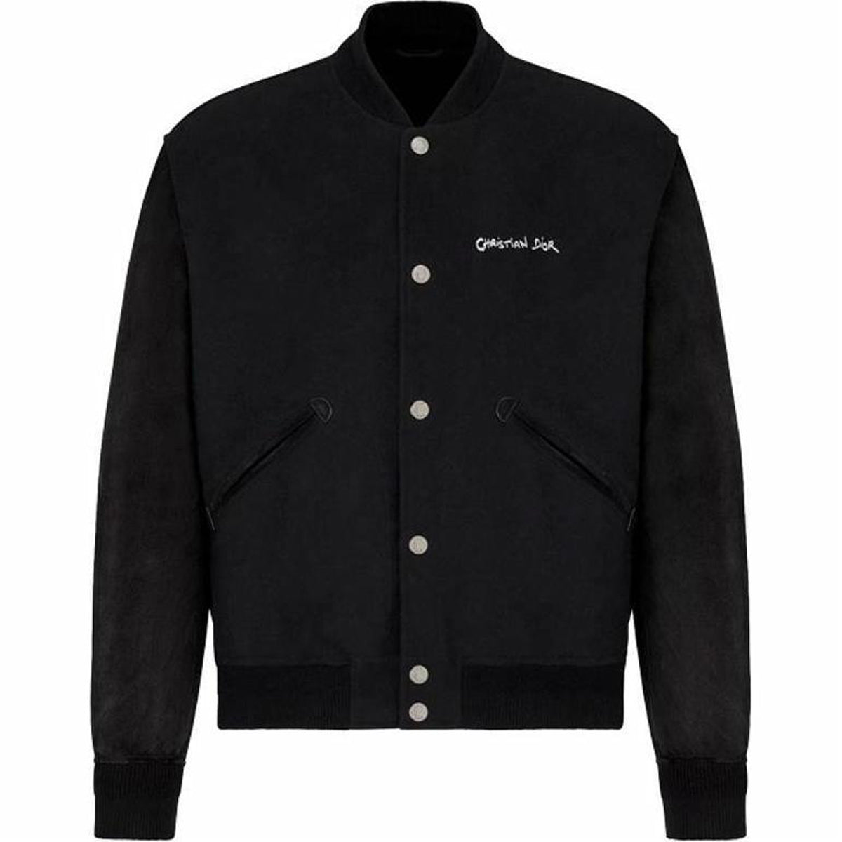 Dior Embroidered Jacket Black front view