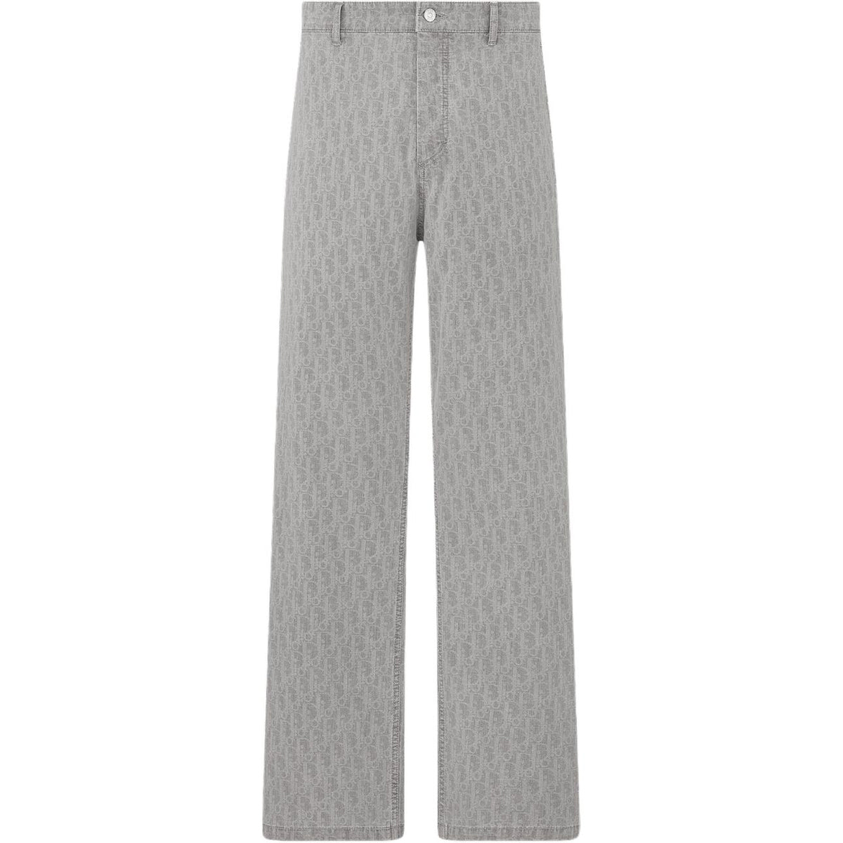Dior SS25 Oblique Print Trousers Gray front view