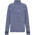 Dior FW24 Stone Island Collaboration Logo Letter Logo Embroidered Knit Sweater Purple front view