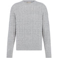 Dior Cannage Cable-Knit Knit Sweater Gray front view