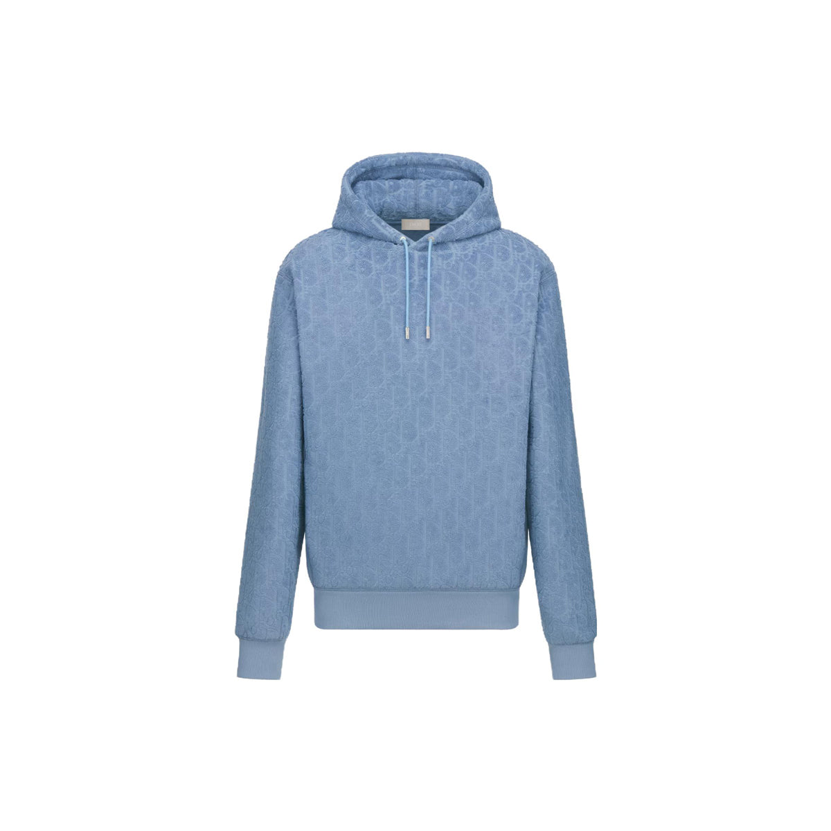 Dior FW23 Jacquard Hooded Relaxed-Fit Hoodie Blue front view
