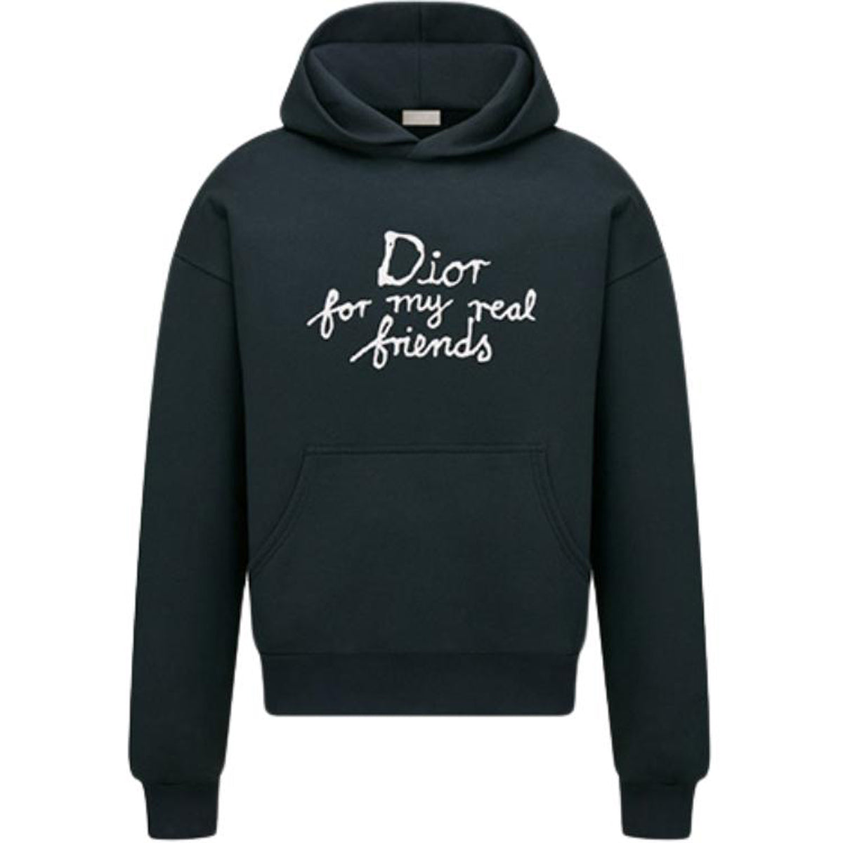 Dior SS25 Hylton Nel Collaboration Logo Letter Logo Hooded Relaxed-Fit Hoodie Navy Blue front view