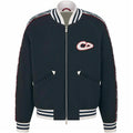 Dior KAWS Collaboration Print Striped Zip Jacket Black front view