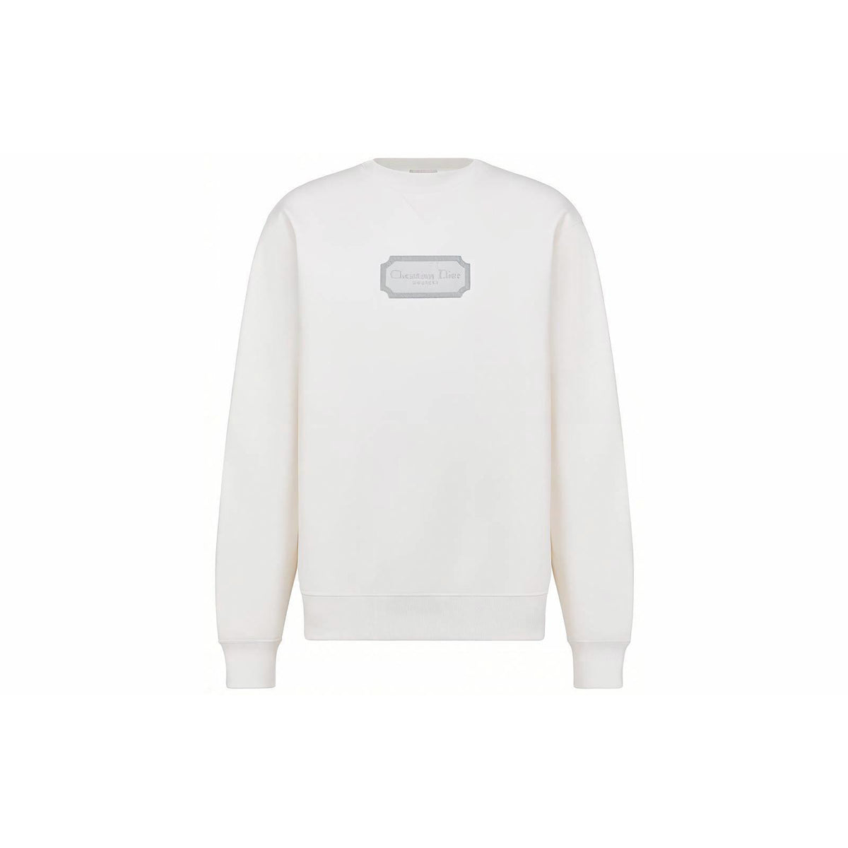 Dior FW22 Logo Crew-Neck Sweatshirt White front view