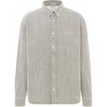 Dior FW24 Stone Island Collaboration Logo Letter Logo Embroidered Button-Front Long-Sleeve Shirt Taupe front view