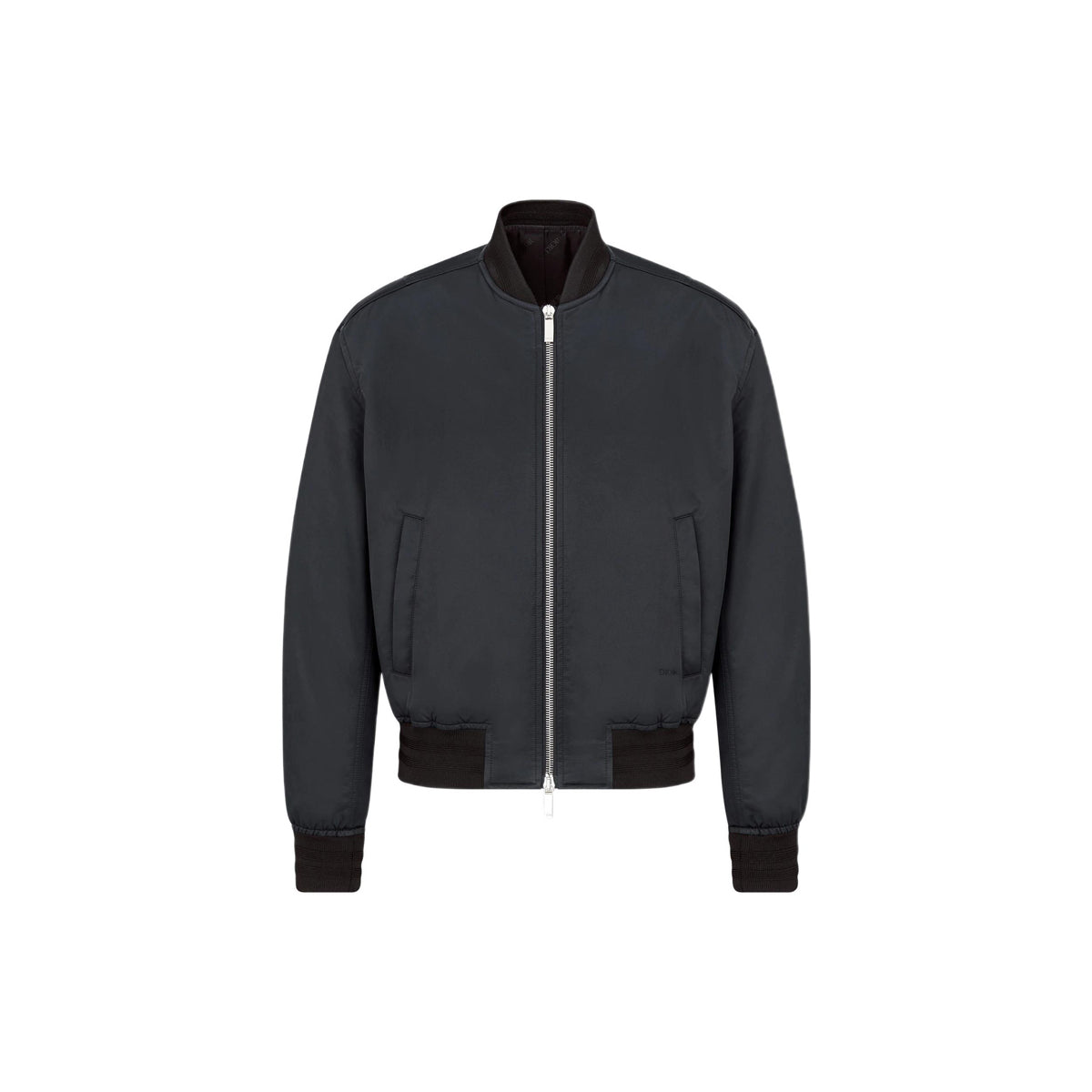 Dior SS22 Logo Letter Logo Embroidered Zip Jacket Black front view