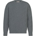 Dior SS25 Oblique Print Crew-Neck Knit Sweater Gray front view