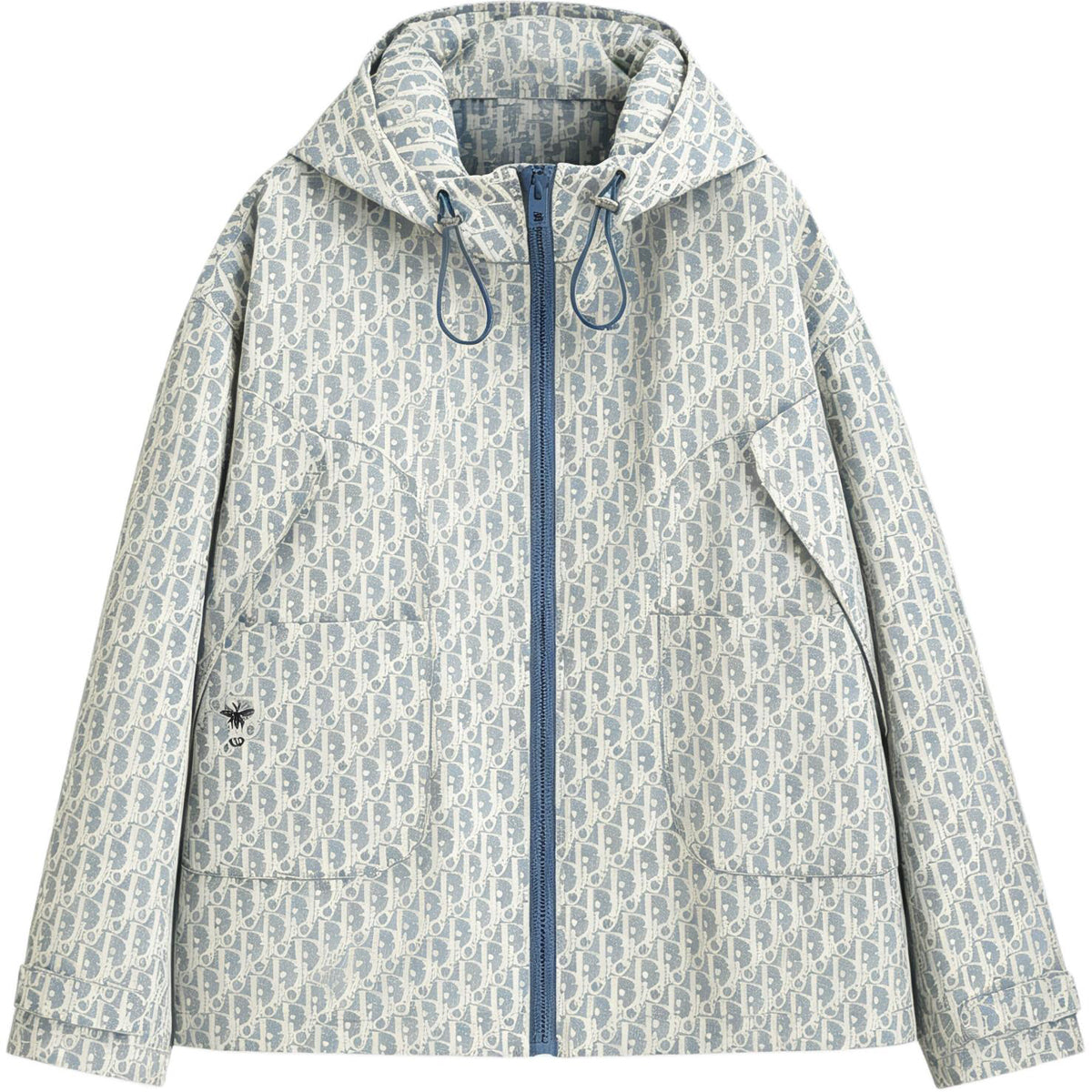 Dior Embroidered Hooded Zip Jacket front view
