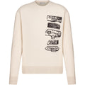 Dior SS25 Print Crew-Neck Knit Sweater White front view