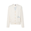 Dior SS25 Hylton Nel Collaboration Letter Logo Print Button-Front Knit Sweater Beige front view