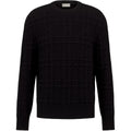 Dior FW24 Crew-Neck Knit Sweater Black front view