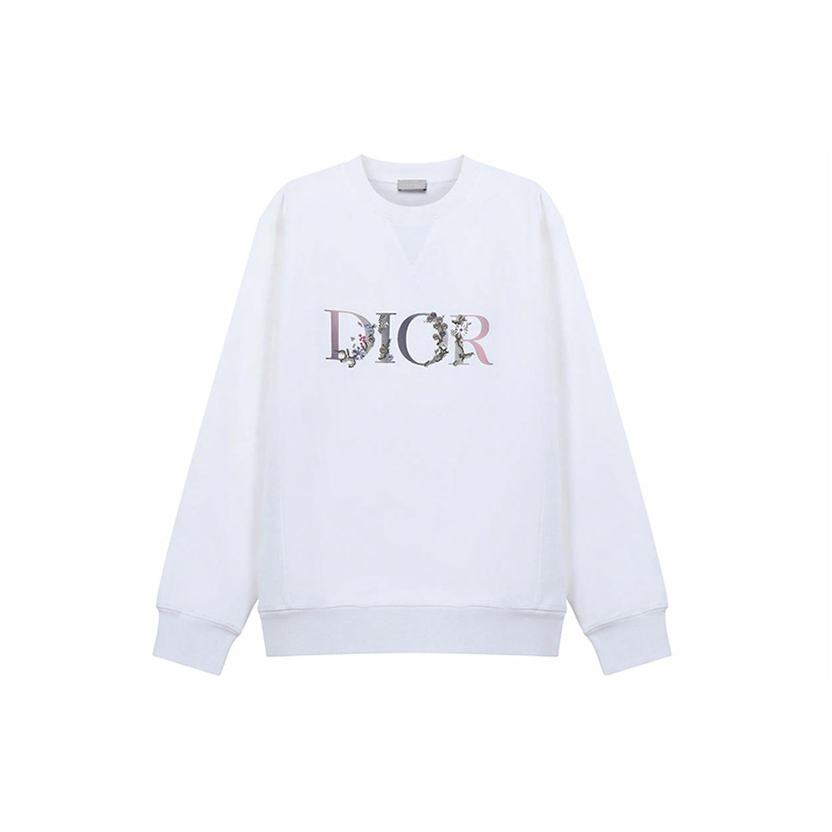Dior Embroidered Crew-Neck Sweatshirt White front view