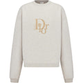 Dior Logo Letter Logo Embroidered Print Sweatshirt Gray front view