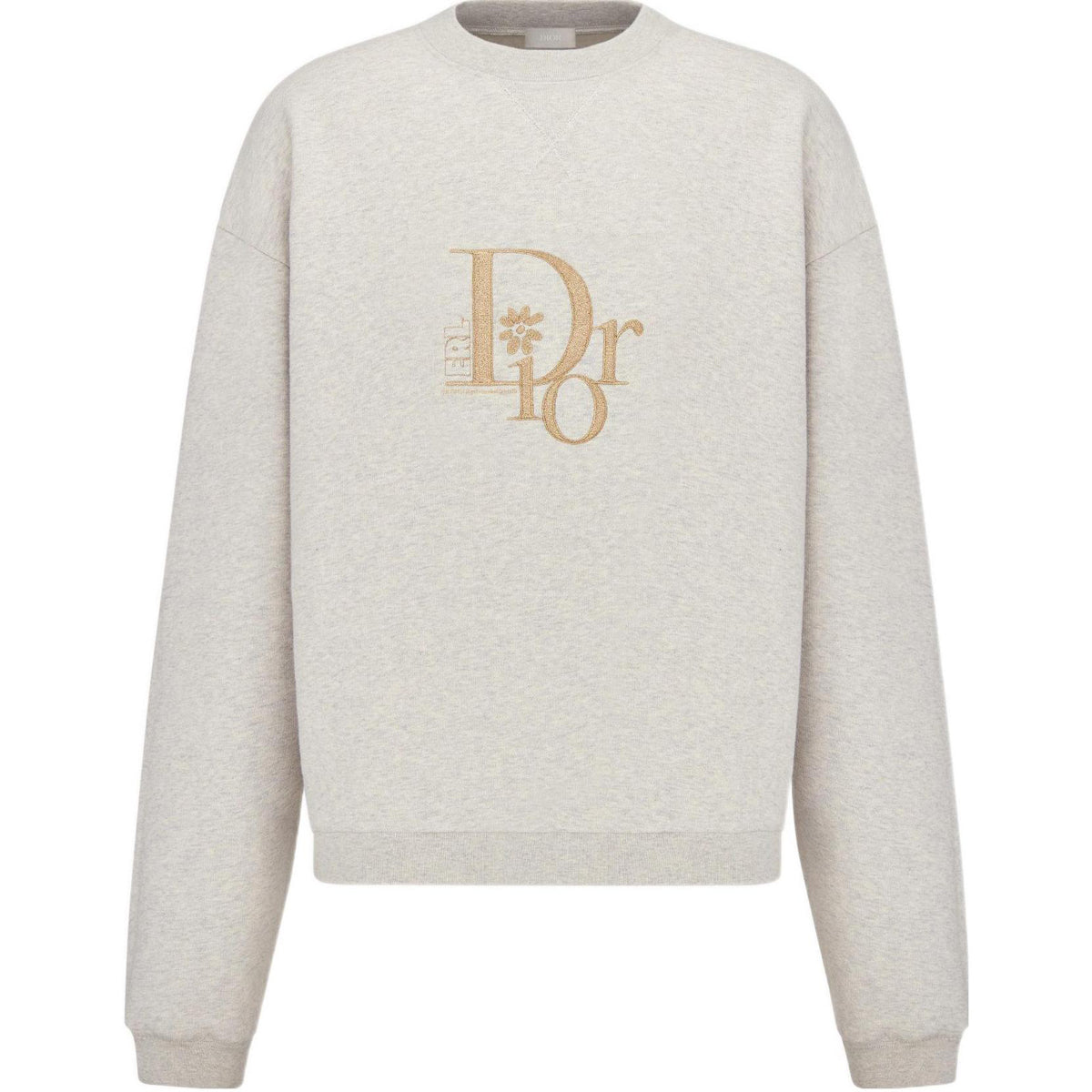 Dior Logo Letter Logo Embroidered Print Sweatshirt Gray front view