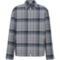 Dior SS25 Checked Zip Long-Sleeve Shirt Gray front view