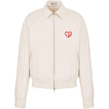 Dior SS24 Logo Letter Logo Embroidered Zip Jacket White front view