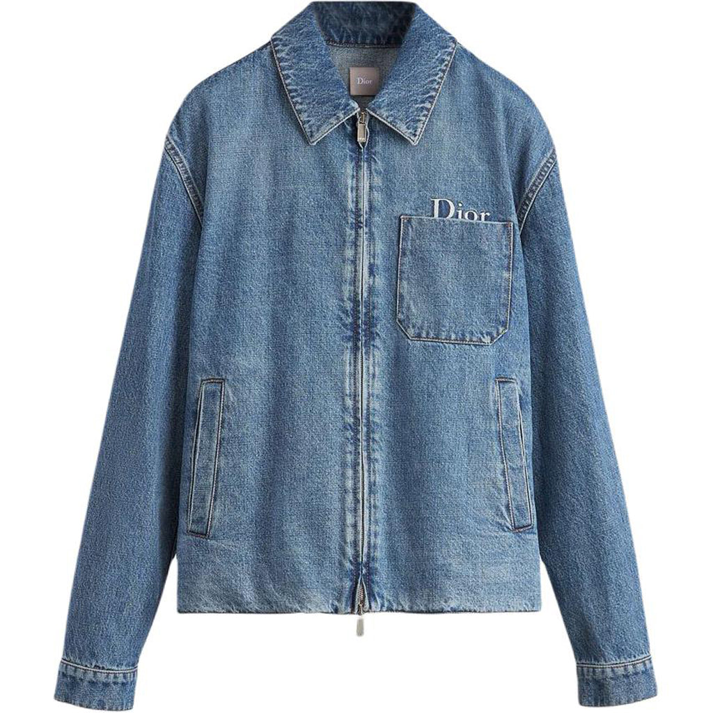Dior SS26 Embroidered Cotton Twill Zip-Up Jacket