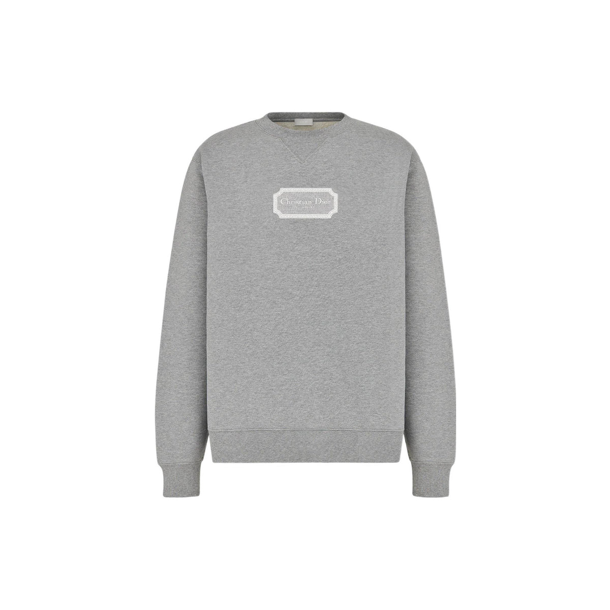 Dior FW22 Logo Crew-Neck Sweatshirt Gray front view