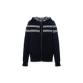 Dior Oblique Print Reversible Hooded Hoodie Navy Blue front view