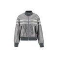 Dior Striped Zip Jacket Silver front view