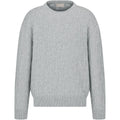 Dior FW25 Oblique Print Crew-Neck Knit Sweater Gray front view