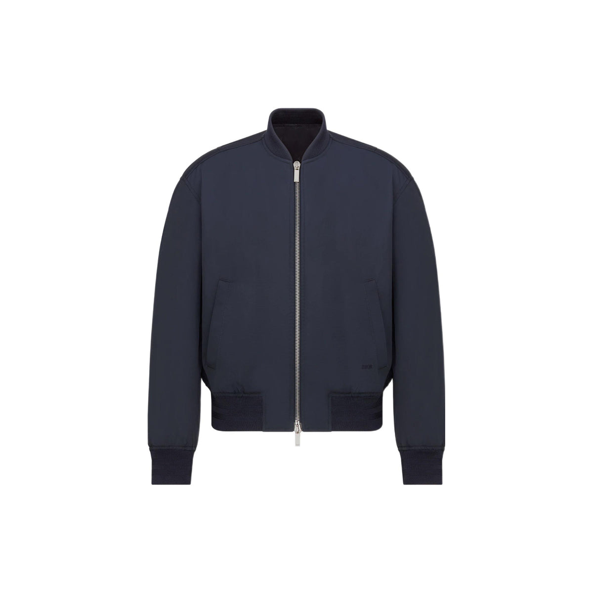 Dior SS23 Logo Letter Logo Embroidered Stand-Collar Jacket Blue front view
