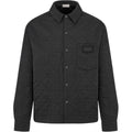 Dior SS25 Cannage Button-Front Long-Sleeve Shirt Black front view