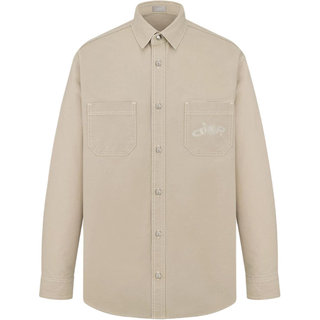 Dior FW25 Lewis Hamilton Collaboration Button-Front Long-Sleeve Shirt front view