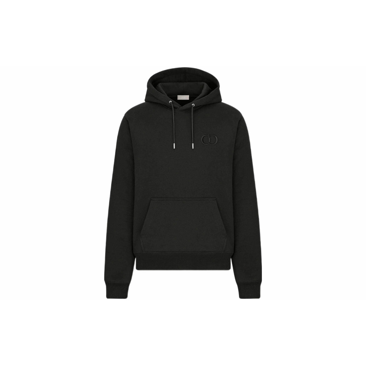 Dior SS22 Embroidered Hooded Hoodie Black front view