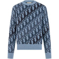 Dior SS26 Oblique Print Crew-Neck Knit Sweater front view
