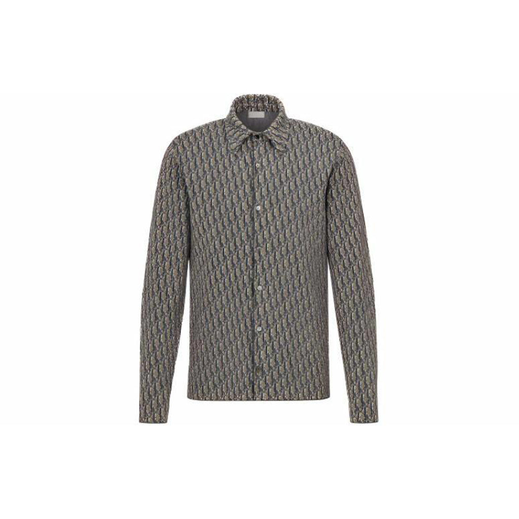 Dior Logo Print Long-Sleeve Shirt Beige front view