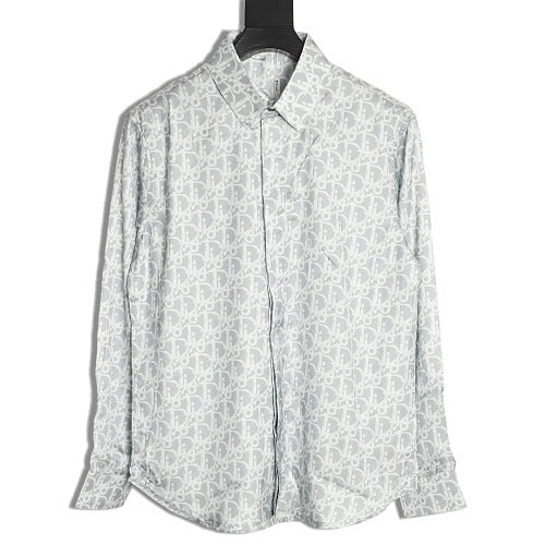 Dior Oblique pattern satin shirt front