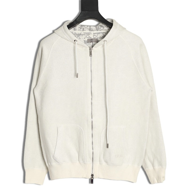 Dior CD Oblique reversible zip hoodie ivory front
