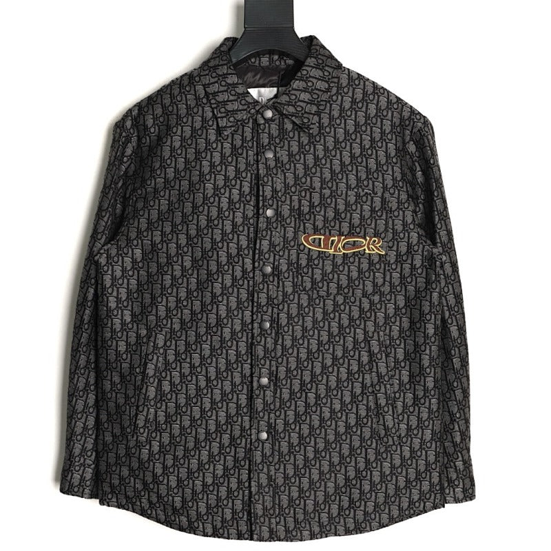 Dior Letter Print Jacket — Black product-only reverse view