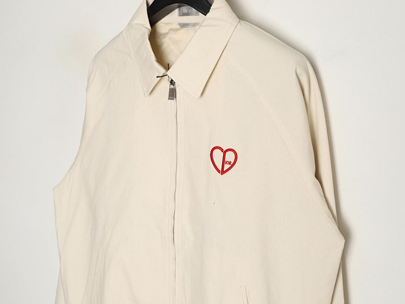 Dior Logo Embroidered Bomber Jacket — Off-White product-only reverse view