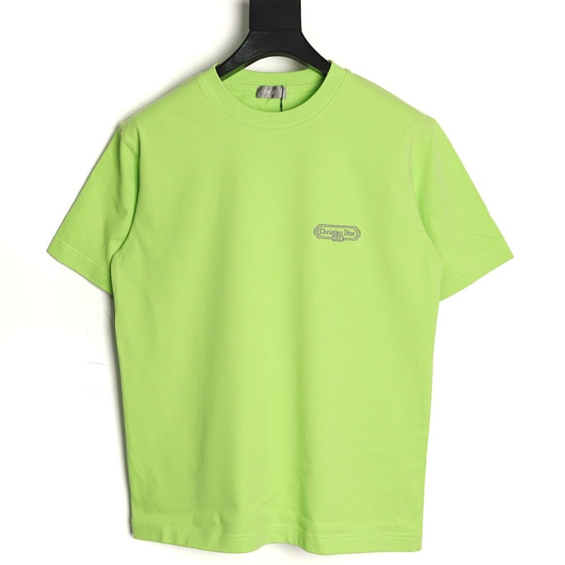 Dior Logo Embroidered T-Shirt — Green product-only reverse view
