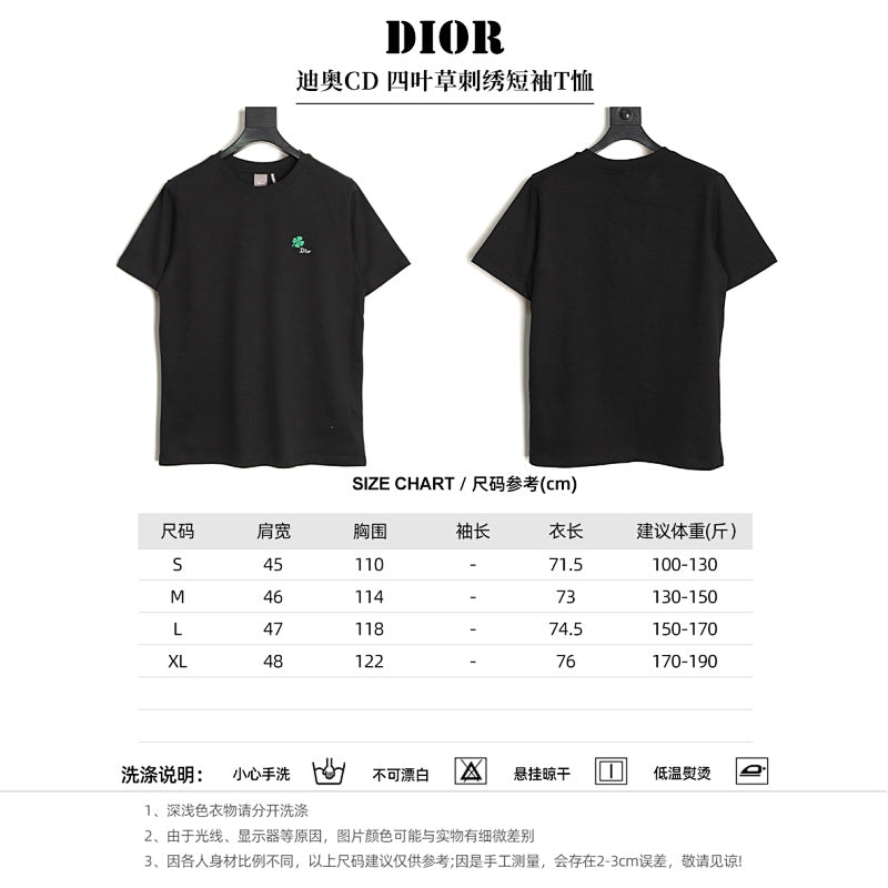Dior Clover Embroidered T-Shirt product-only reverse view