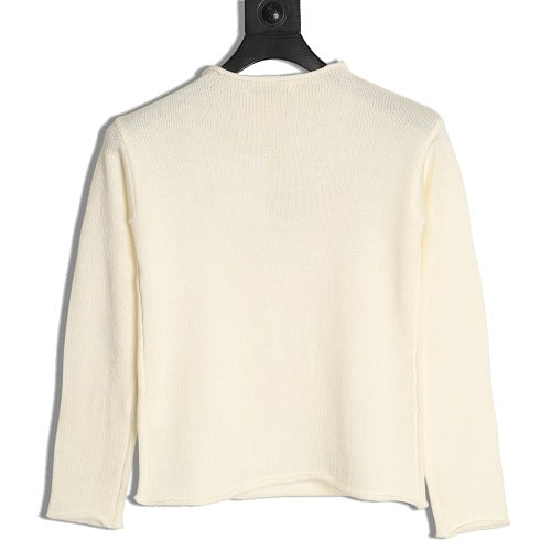 Dior bee embroidered button-shoulder knit top ivory back