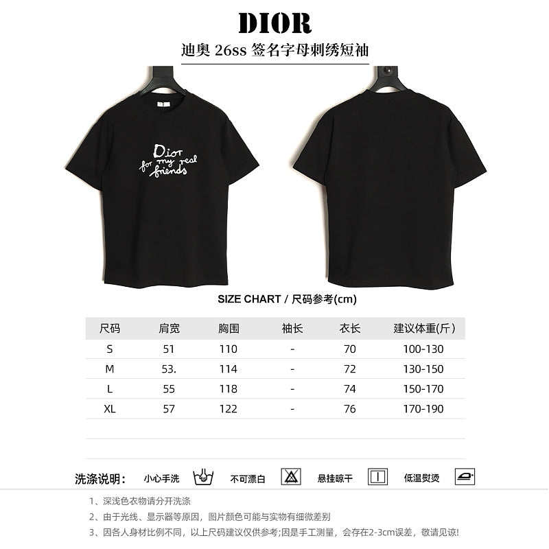 Dior Embroidered T-Shirt in Black product-only reverse view