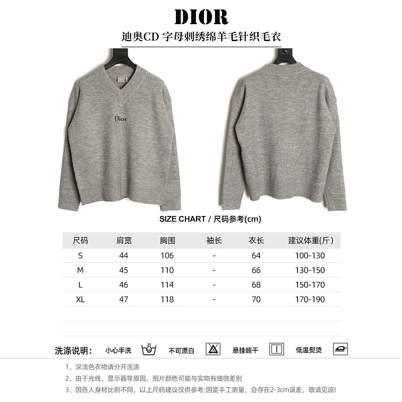 Dior Embroidered Knit Sweater product-only reverse view