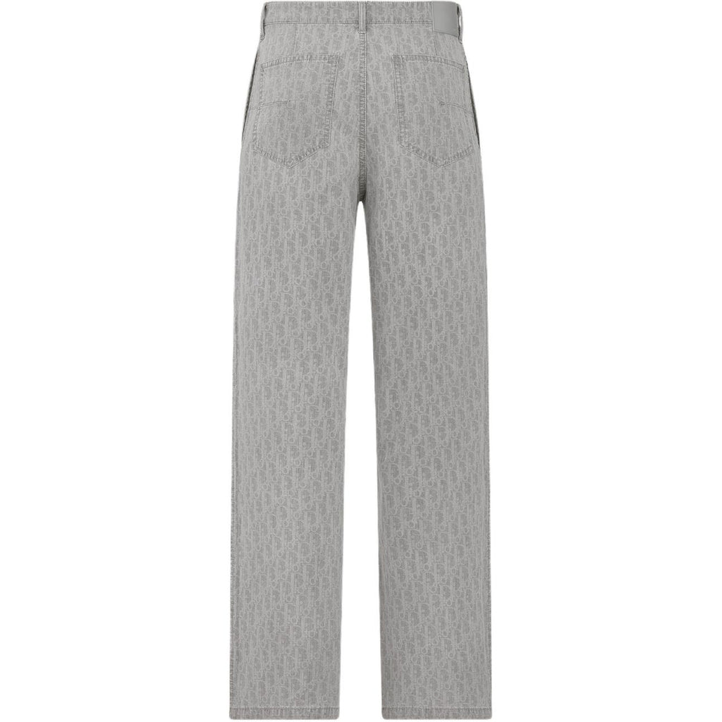 Dior SS25 Oblique Print Trousers Gray back view