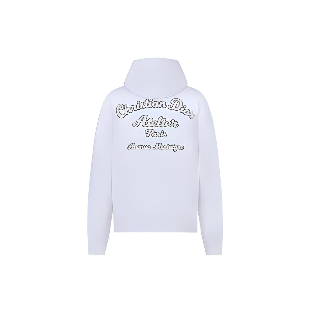 Dior FW22 Logo Letter Logo Embroidered Hooded Hoodie White back view