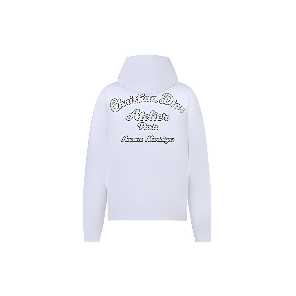 Dior FW22 Logo Letter Logo Embroidered Hooded Hoodie White back view