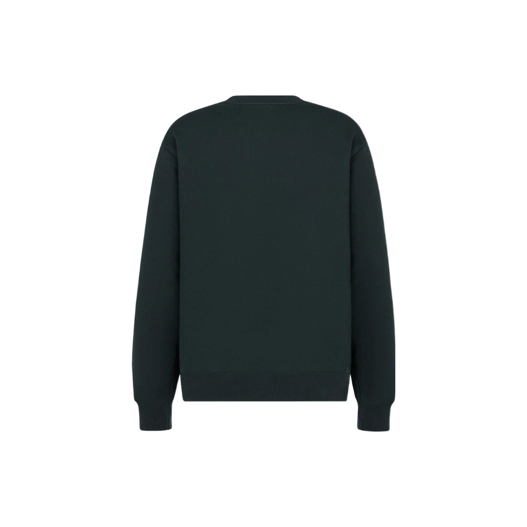 Dior FW22 Logo Crew-Neck Sweatshirt Dark Green back view