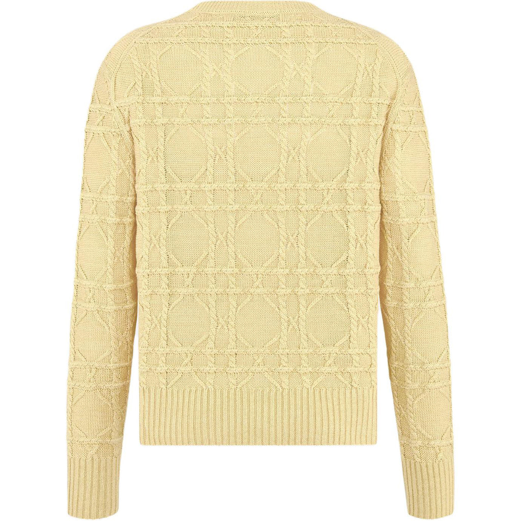 Dior Cannage Cable-Knit Knit Sweater Yellow back view
