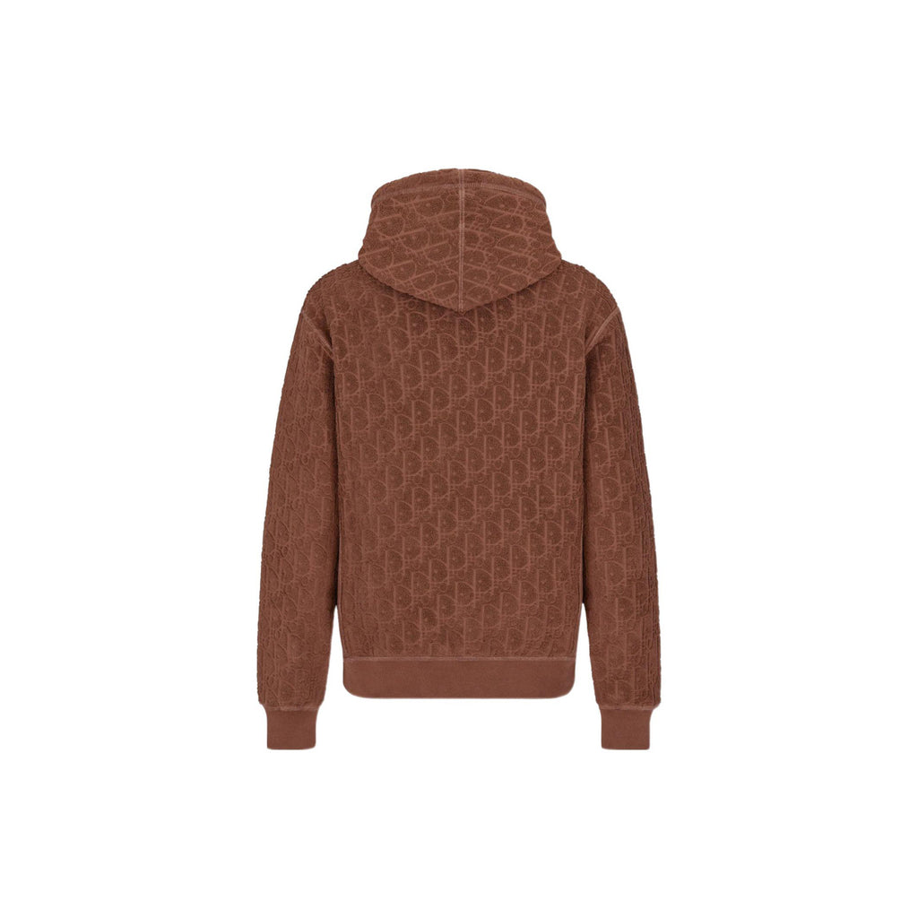 Dior SS22 Letter Logo Print Hooded Relaxed-Fit Hoodie Brown back view