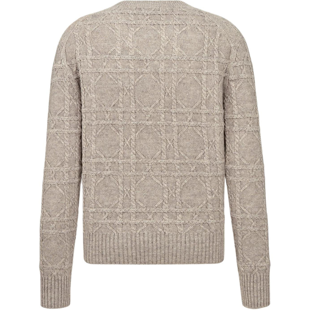 Dior SS25 Cannage Cable-Knit Knit Sweater Khaki back view